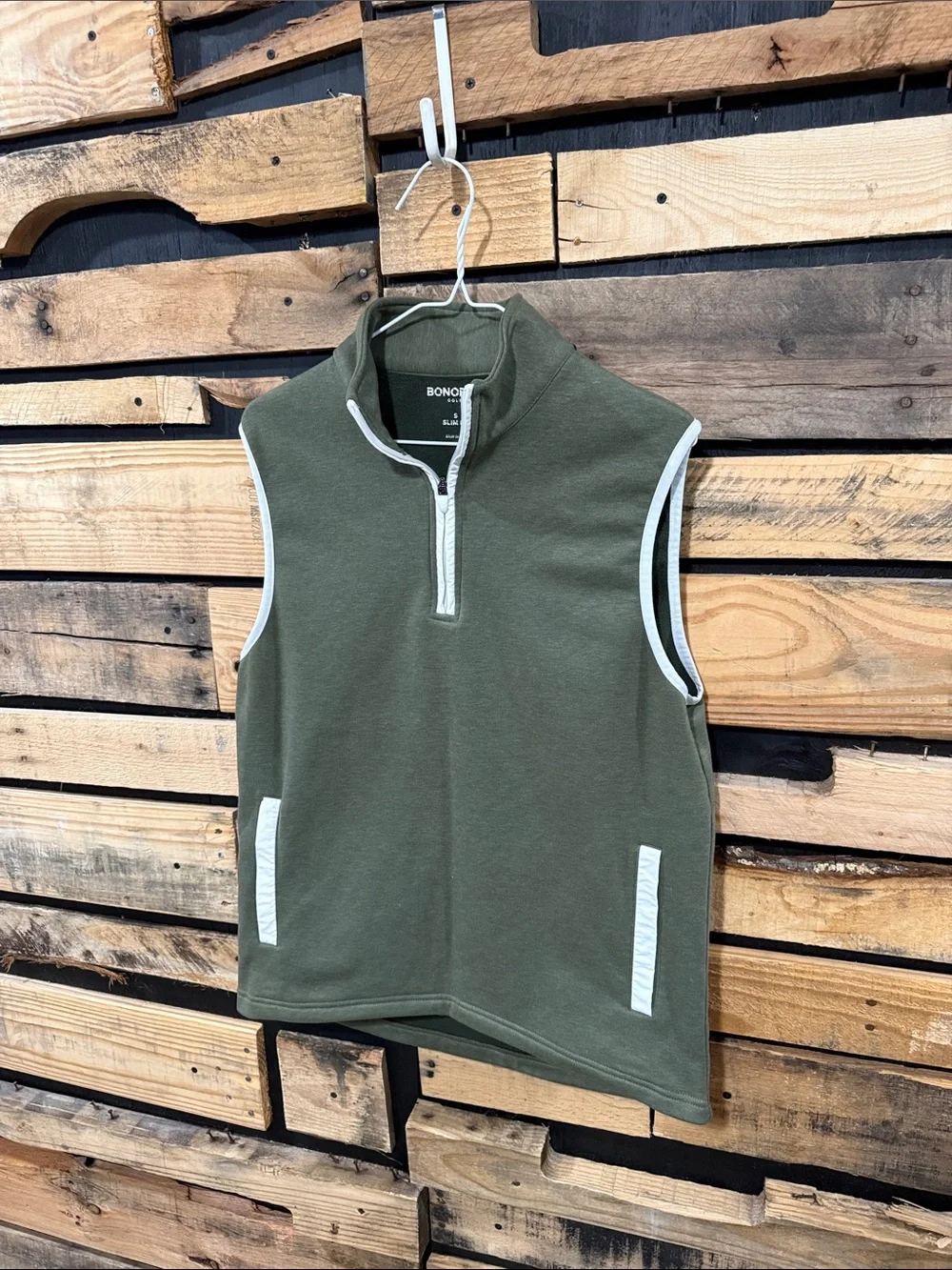 BONOBOS Men’s Clubhouse Golf Vest In Heather‎ Olive Green Size Small